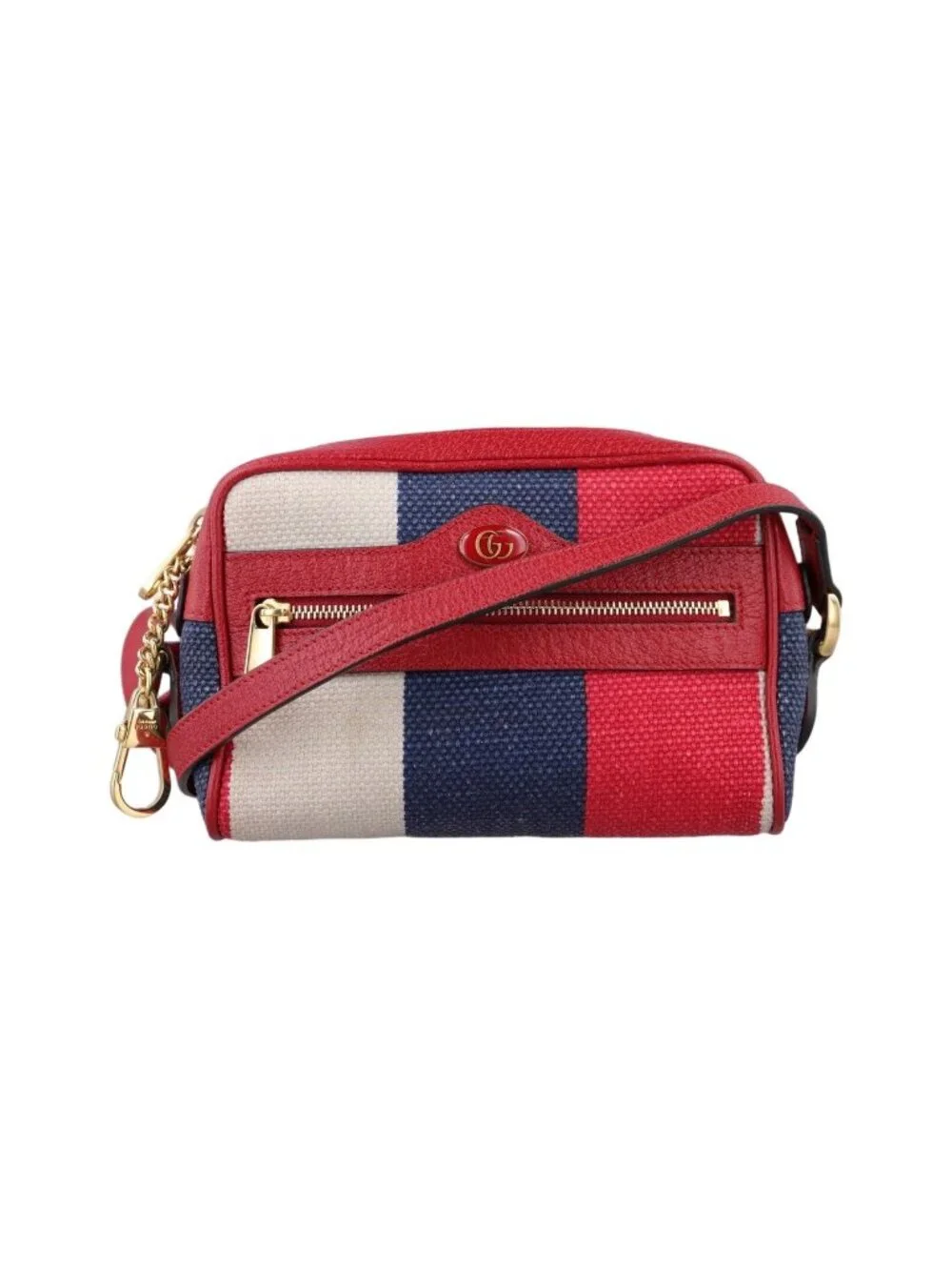 ★SOLD★ Gucci Ophidia Red Navy Ivory Canvas Leather Messenger - Picture 1 of 15
